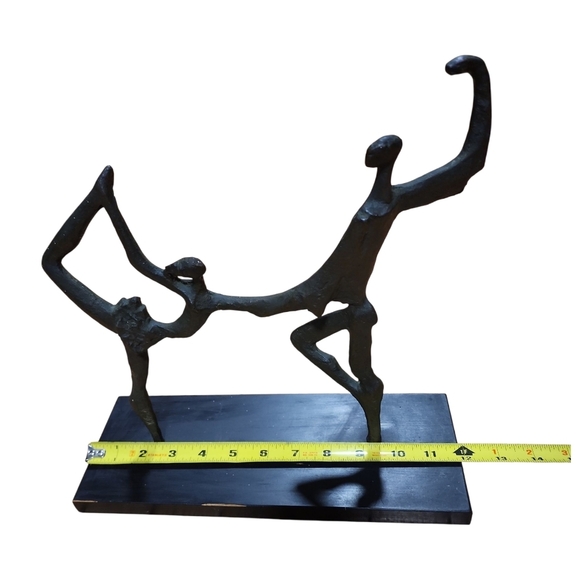 Z Gallerie ballerina leaping statue dimensions Bronze Midcentury Sculpture Ballet Dancers, Wood base